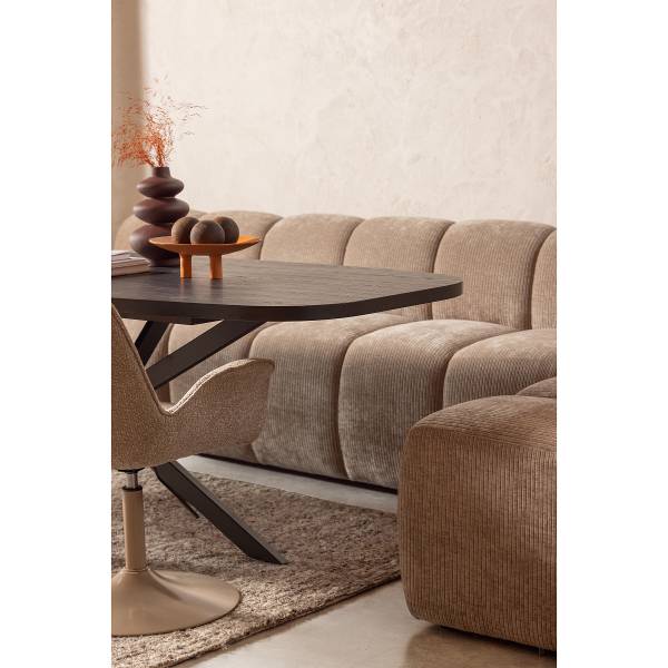 Drehbarer Armlehnenstuhl Marten Typ A Beige - Chenille - Eisen - 70 x 90 x 66 cm