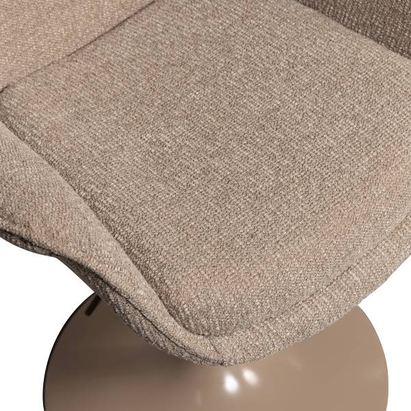 Drehbarer Armlehnenstuhl Marten Typ A Beige - Chenille - Eisen - 70 x 90 x 66 cm