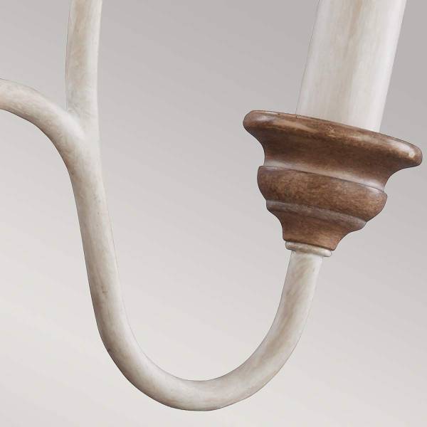 Kroonluchter Hartsville staal - wit/bruin