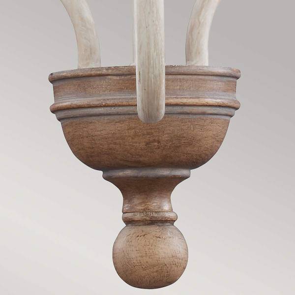 Kroonluchter Hartsville staal - wit/bruin