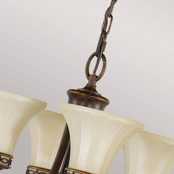 Lampadario Drawing Room Acciaio / Vetro opalino - Beige / Marrone