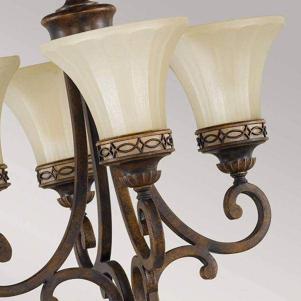 Lampadario Drawing Room Acciaio / Vetro opalino - Beige / Marrone