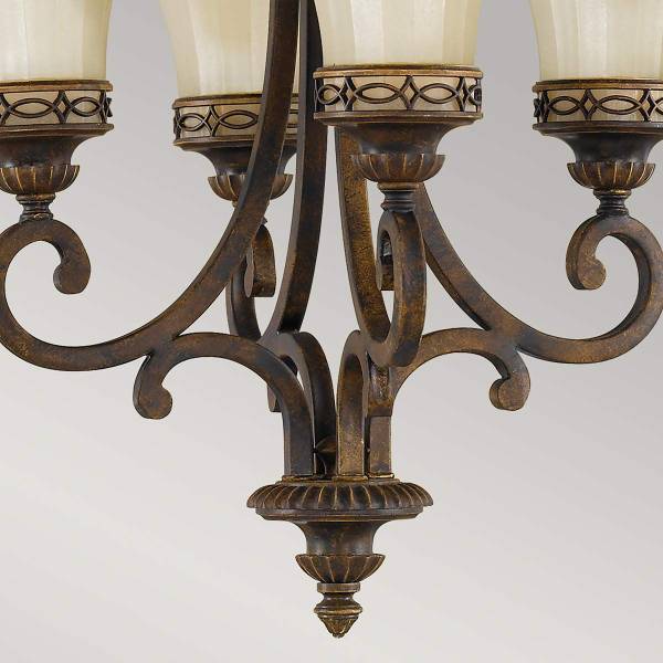 Lampadario Drawing Room Acciaio / Vetro opalino - Beige / Marrone