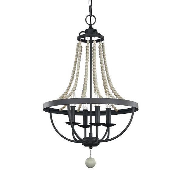 Lampadario Nori Acciaio - Nero