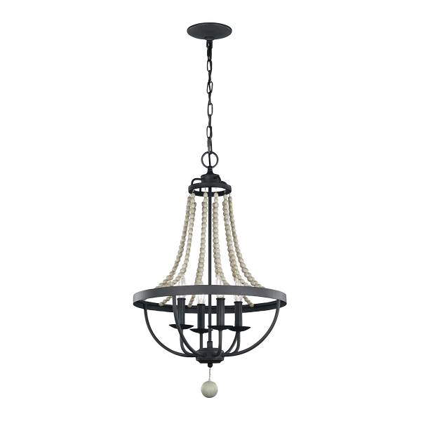 Lampadario Nori Acciaio - Nero