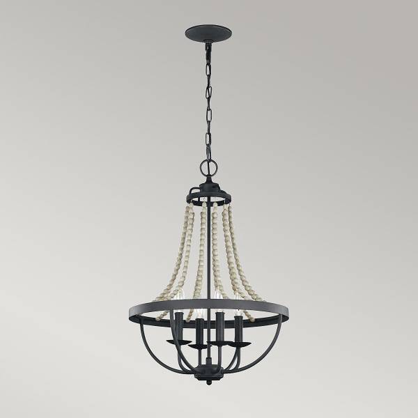 Lampadario Nori Acciaio - Nero