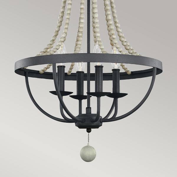 Lampadario Nori Acciaio - Nero