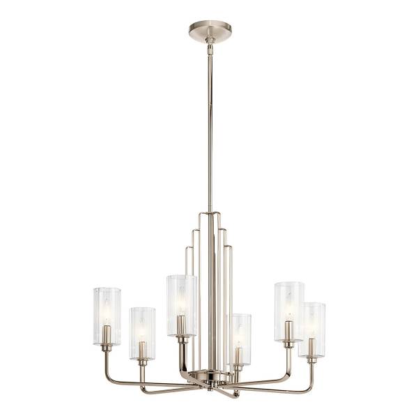 Lampadario Kimrose Acciaio / Vetro trasparente - Nichel lucido