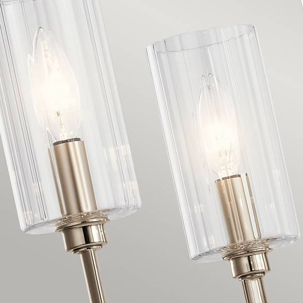 Lampadario Kimrose Acciaio / Vetro trasparente - Nichel lucido