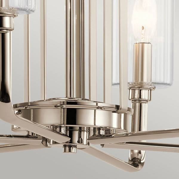 Lampadario Kimrose Acciaio / Vetro trasparente - Nichel lucido