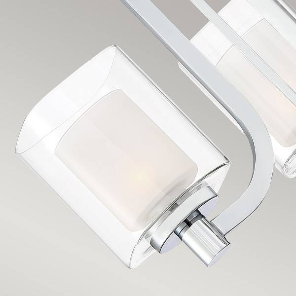 Deckenleuchte Kolt Stahl / Opalglas / Klarglas - Silber