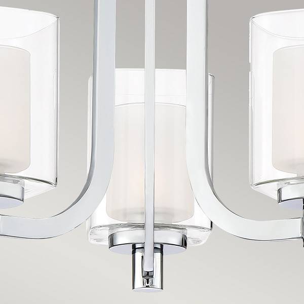 Deckenleuchte Kolt Stahl / Opalglas / Klarglas - Silber