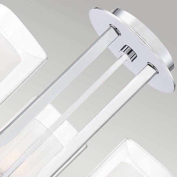 Deckenleuchte Kolt Stahl / Opalglas / Klarglas - Silber