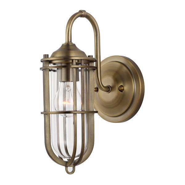 Wandleuchte Urban Restoration Typ A Stahl / Klarglas - Messing