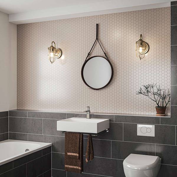 Wandleuchte Urban Restoration Typ A Stahl / Klarglas - Messing