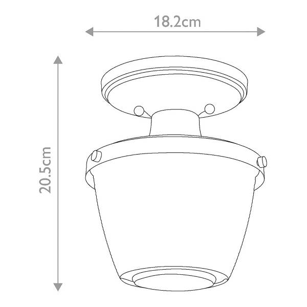 Plafondlamp Dublin staal/glas - goud