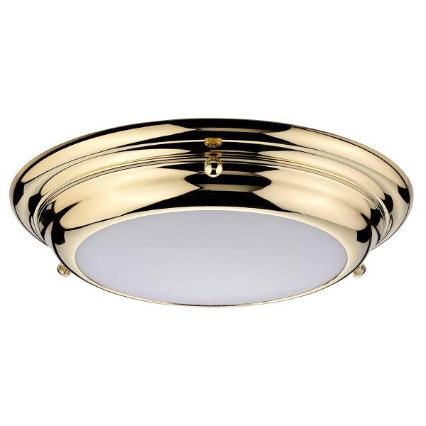 Lampada da soffitto Welland Acciaio / ottone / Vetro opalino - Dorato