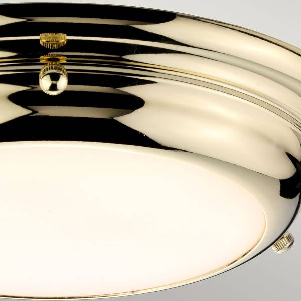 Lampada da soffitto Welland Acciaio / ottone / Vetro opalino - Dorato