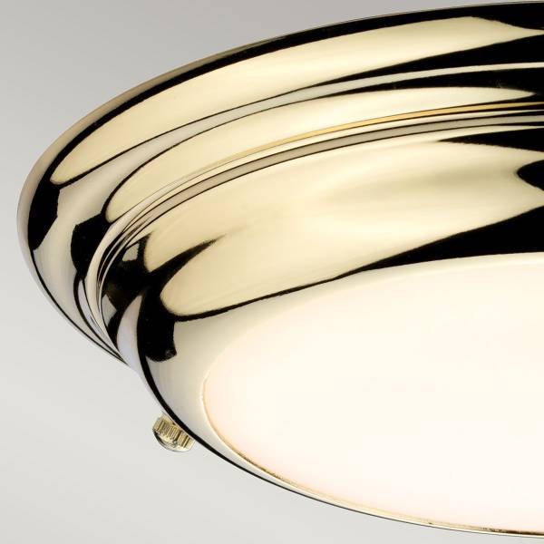 Lampada da soffitto Welland Acciaio / ottone / Vetro opalino - Dorato