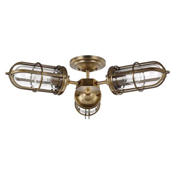 Lampada da soffitto Urban Restoration Acciaio / Vetro trasparente - Ottone