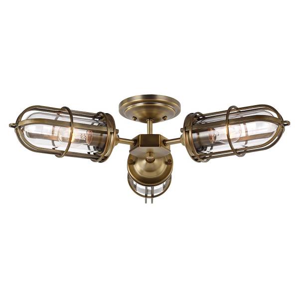 Lampada da soffitto Urban Restoration Acciaio / Vetro trasparente - Ottone