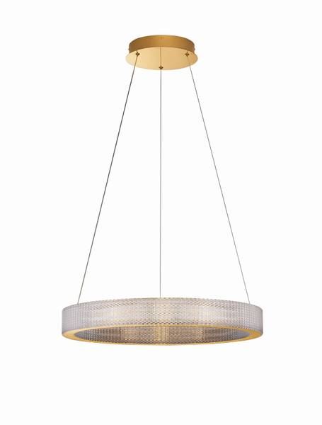 Suspension Kinara aluminium / verre acrylique - or