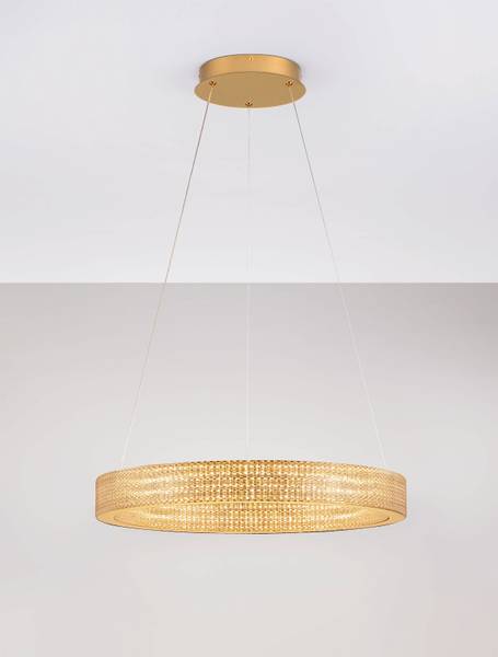 Suspension Kinara aluminium / verre acrylique - or