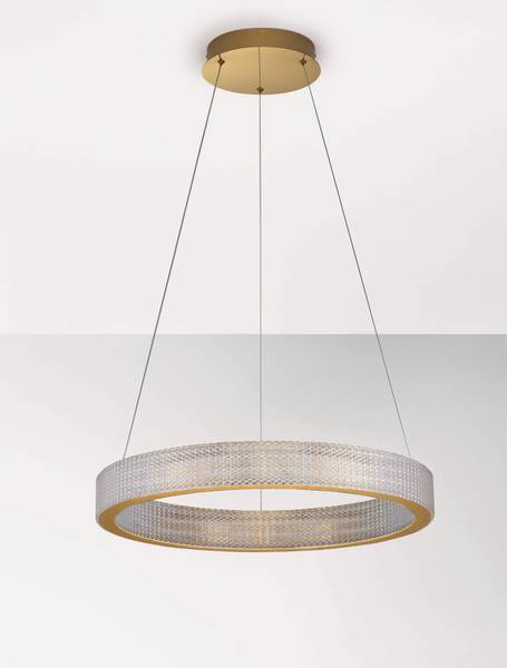 Suspension Kinara aluminium / verre acrylique - or
