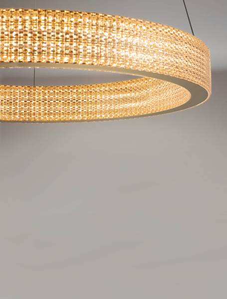 Suspension Kinara aluminium / verre acrylique - or
