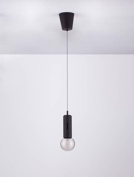 Pendelleuchte Chronos Aluminium / Acrylglas - Schwarz