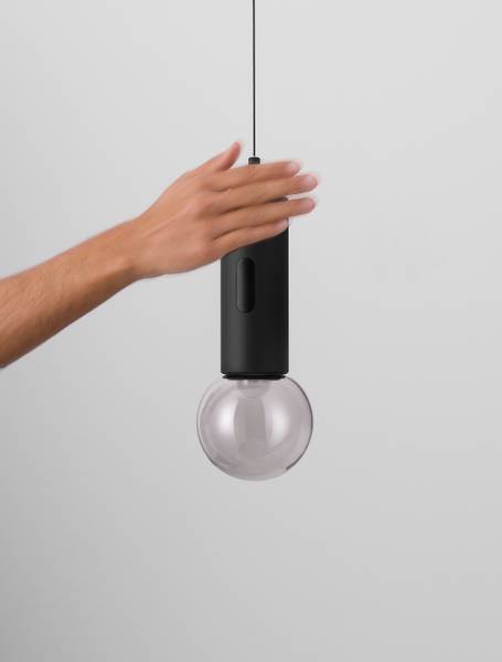 Pendelleuchte Chronos Aluminium / Acrylglas - Schwarz