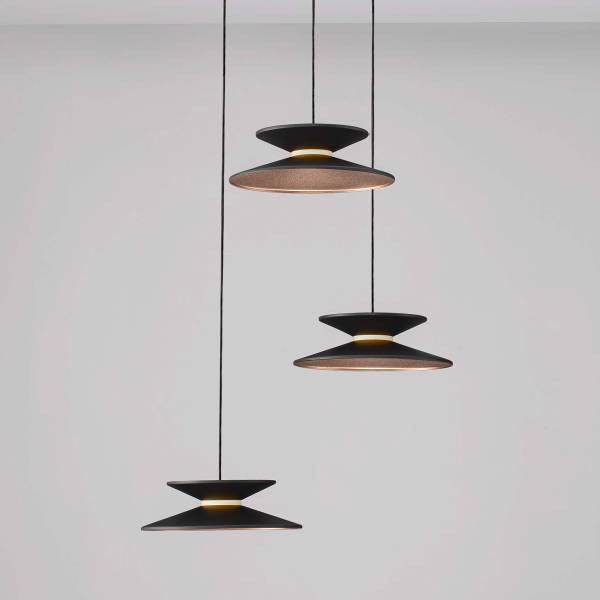 Pendelleuchte Morfi Typ B Aluminium / Acrylglas - Schwarz - Flammenanzahl: 3