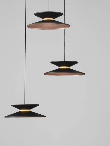 Pendelleuchte Morfi Typ B Aluminium / Acrylglas - Schwarz - Flammenanzahl: 3