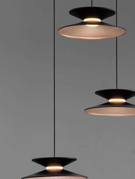 Pendelleuchte Morfi Typ B Aluminium / Acrylglas - Schwarz - Flammenanzahl: 3