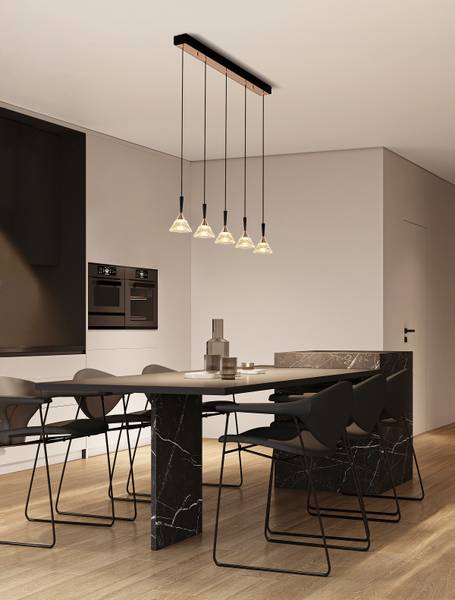 Pendelleuchte Paluz Typ B Aluminium / Acrylglas - Gold