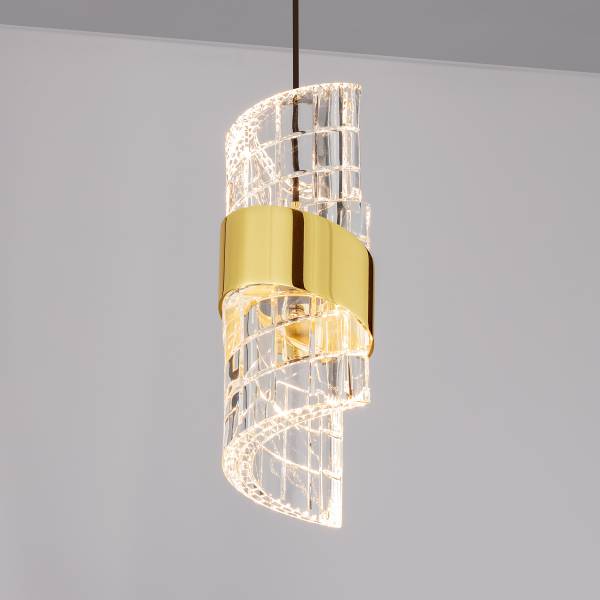 Pendelleuchte Seneca Typ A Aluminium / Acrylglas - Gold