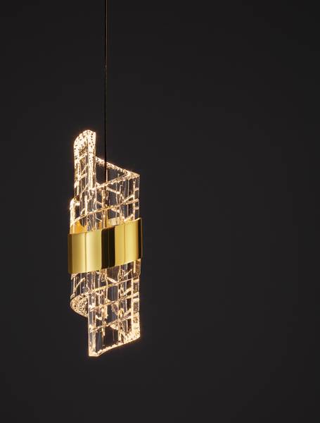 Pendelleuchte Seneca Typ A Aluminium / Acrylglas - Gold