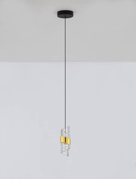 Pendelleuchte Seneca Typ A Aluminium / Acrylglas - Gold