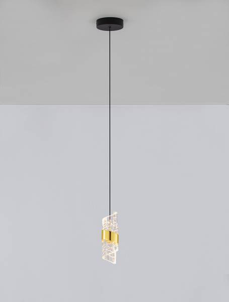Pendelleuchte Seneca Typ A Aluminium / Acrylglas - Gold