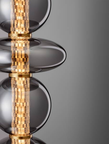 Pendelleuchte Navi Typ C Aluminium / Rauchglas - Gold