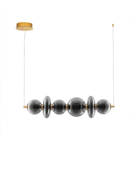 Pendelleuchte Navi Typ D Aluminium / Rauchglas - Gold