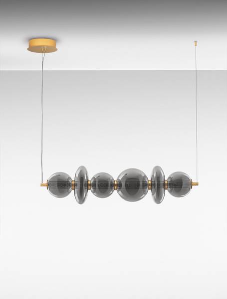 Pendelleuchte Navi Typ D Aluminium / Rauchglas - Gold