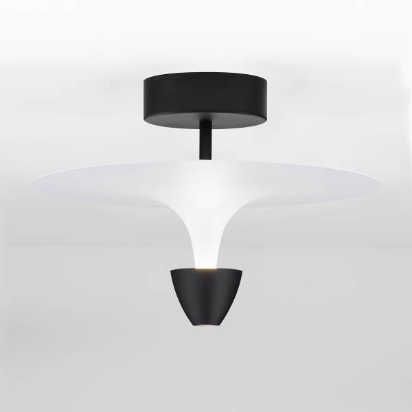 Plafondlamp Luet aluminium- wit/zwart