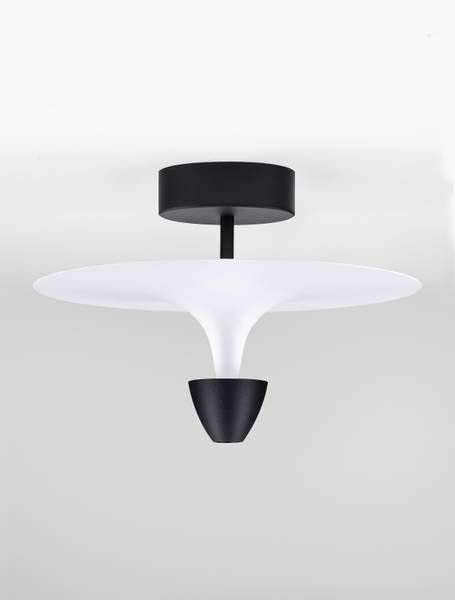 Plafondlamp Luet aluminium- wit/zwart