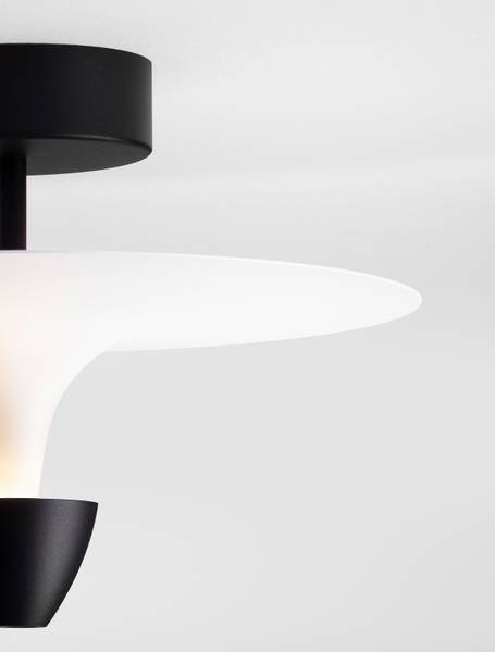 Plafondlamp Luet aluminium- wit/zwart
