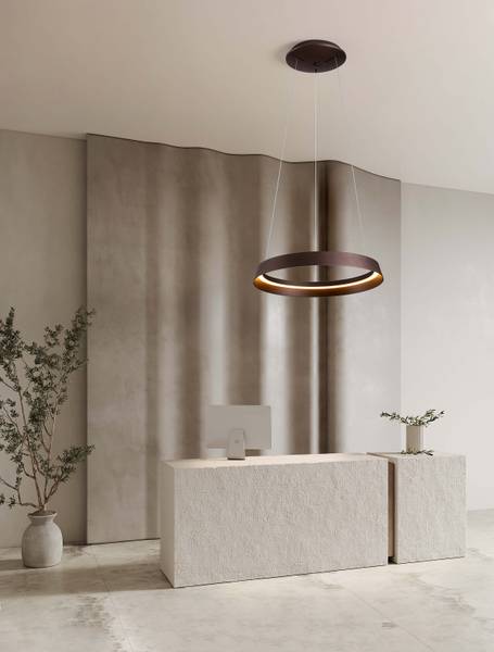 Pendelleuchte Ormi Aluminium - Braun - Durchmesser: 45 cm