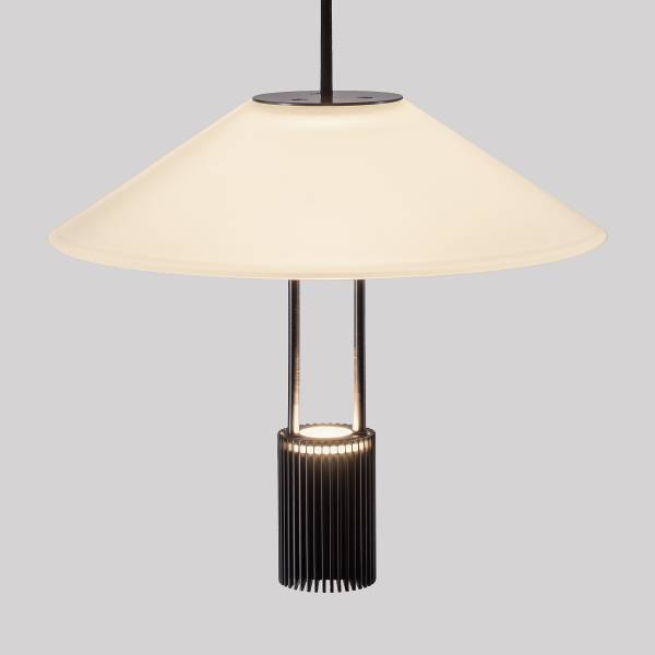 Suspension Anafi type A aluminium / verre opalin - noir