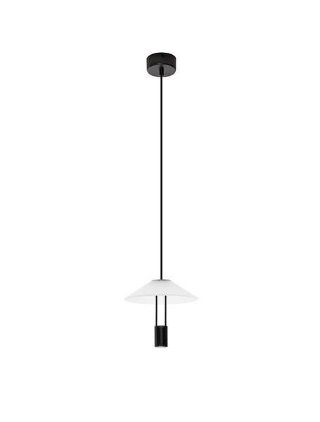 Suspension Anafi type A aluminium / verre opalin - noir
