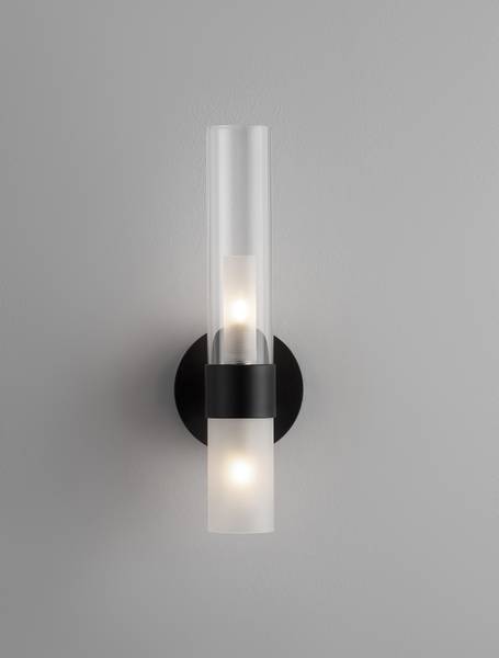 Wandleuchte Century Aluminium / Glas - Schwarz