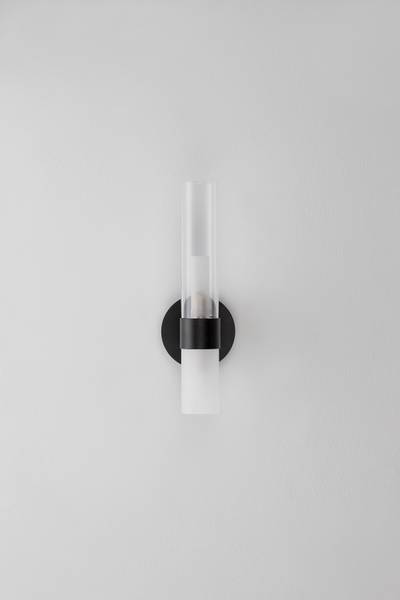 Wandleuchte Century Aluminium / Glas - Schwarz